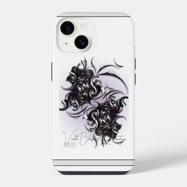 Funda Para iPhone "Violet Blossom Abstraction", Funda Apple iPhone 1 (Reverso )
