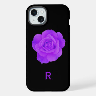 Violeta elegante púrpura Rosa floral monograma osc