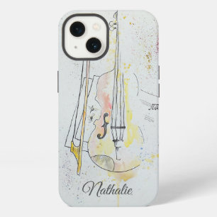Violín vintage floral personalizado