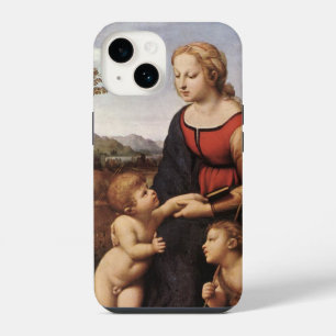 Funda Para iPhone 14 Virgen con Jesús y San Juan de Rafael