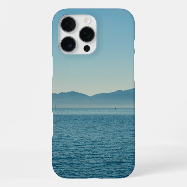 Funda Para iPhone Vista al mar con montañas (Reverso )