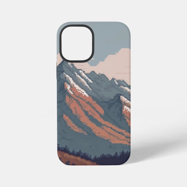 Funda Para iPhone vista pixelada de una montaña (Reverso )