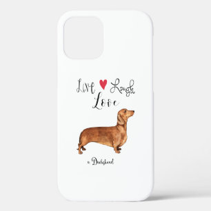 Funda Para iPhone 12 Vive, ríe, ama a un Dachshund