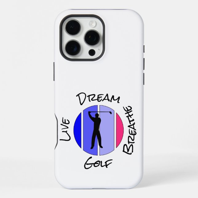 Funda Para iPhone Vive, sueña, respira golf (Reverso )
