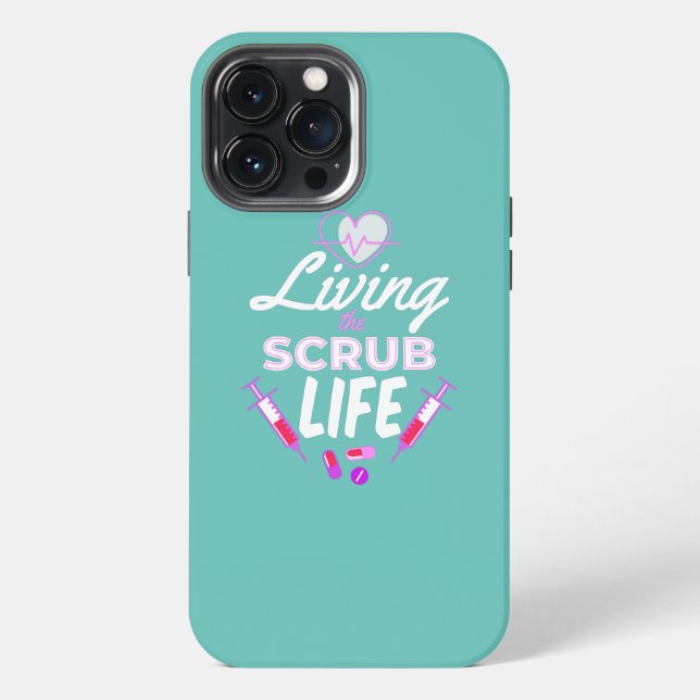 Funda Para iPhone Viviendo la vida de batas de enfermera CNA trabaja (Reverso )