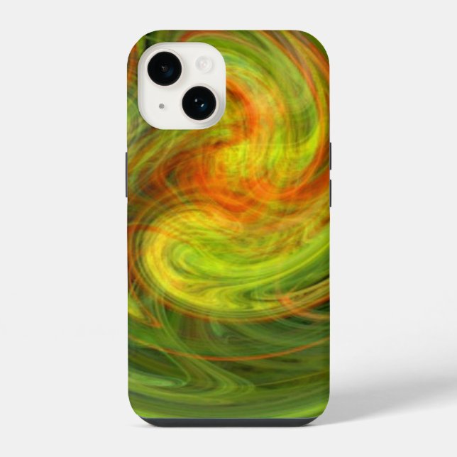 Funda Para iPhone VORTEX LUMINOSO, amarillo vibrante (Reverso )
