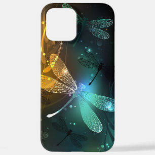 Funda Para iPhone 12 Pro Max Vuelo de libélula luminosa verde