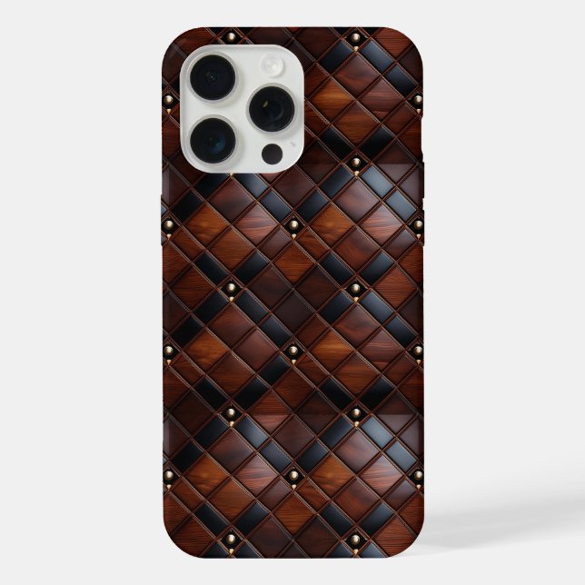 Funda Para iPhone Walnut y cuero elegantes (Reverso )
