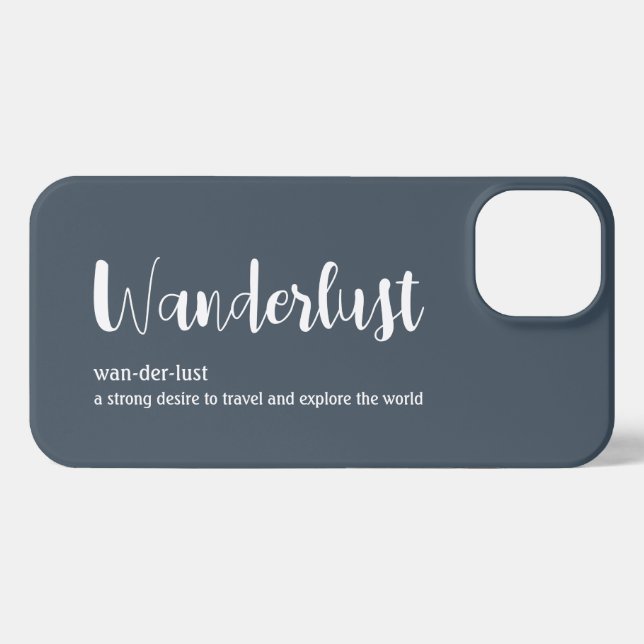 Funda Para iPhone Wanderlust definición color azul blanco (Reverso Horizontal)