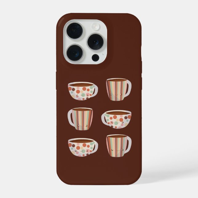 Funda Para iPhone Warm Circle Pattern On Cups Of Coffee (Reverso )