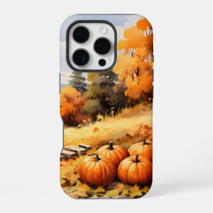 Funda Para iPhone 16 Pro Watercolor Autumn Road Pumpkin Caída Saltos