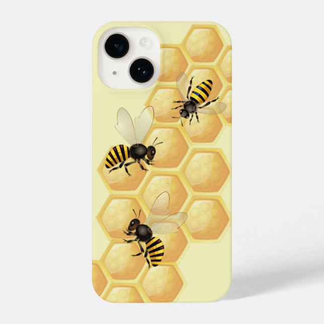 Funda Para iPhone Watercolor Bees Beehive Art (Reverso )