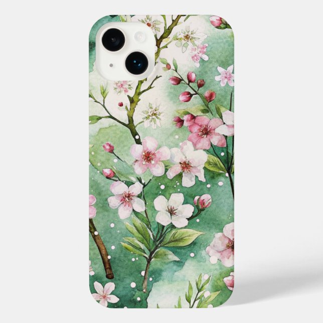 Funda Para iPhone Watercolor Cherry Blossoms (Reverso )