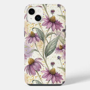 Funda Para iPhone 14 Plus Watercolor Echinacea Purple & Gold