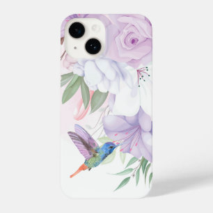 Funda Para iPhone 14 Watercolor Garden Flores Hummingbird Bird