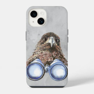 Funda Para iPhone 14 Watercolor Hawk Birdwatching Bird Watcher Fun