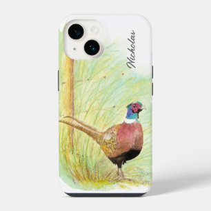 Funda Para iPhone 14 Watercolor Pheasant Game Bird Wildlife Nature Art