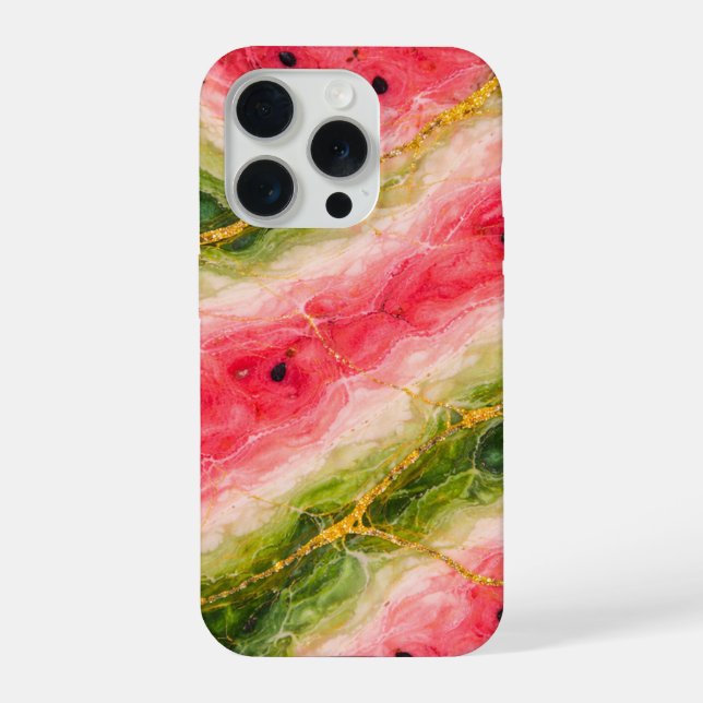 Funda Para iPhone Watermelon Marble with Gold Veining (Reverso )