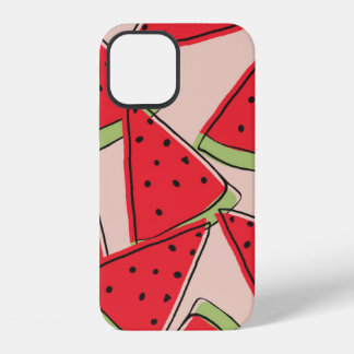 Funda Para iPhone 12 watermelon slices with pink background seamless pa
