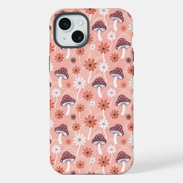 Funda Para iPhone Wavy Mushroom Garden (Reverso )