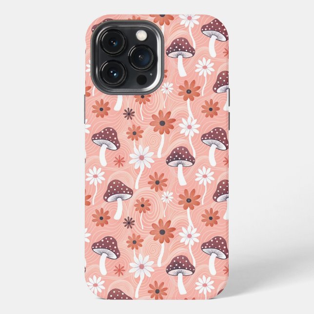 Funda Para iPhone Wavy Mushroom Garden (Reverso )