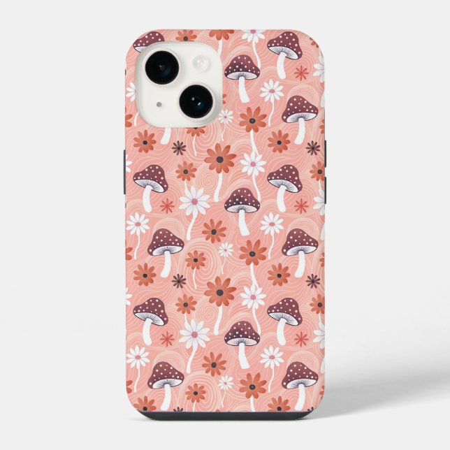 Funda Para iPhone Wavy Mushroom Garden (Reverso )