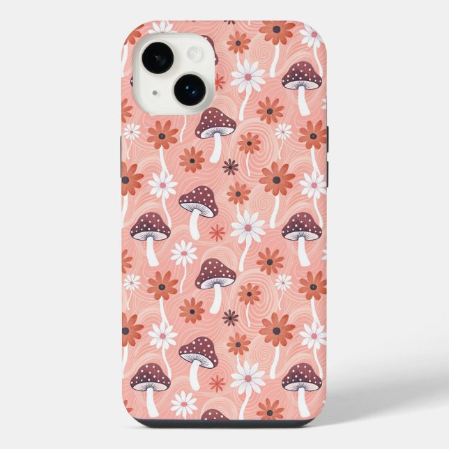 Funda Para iPhone Wavy Mushroom Garden (Reverso)