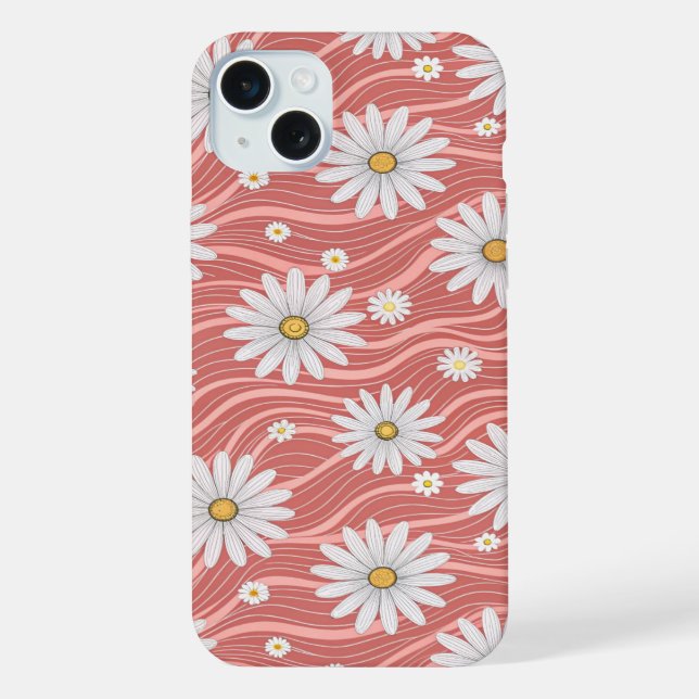 Funda Para iPhone Wavy Pink Daisies (Reverso )