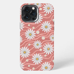 Funda Para iPhone 13 Pro Max Wavy Pink Daisies