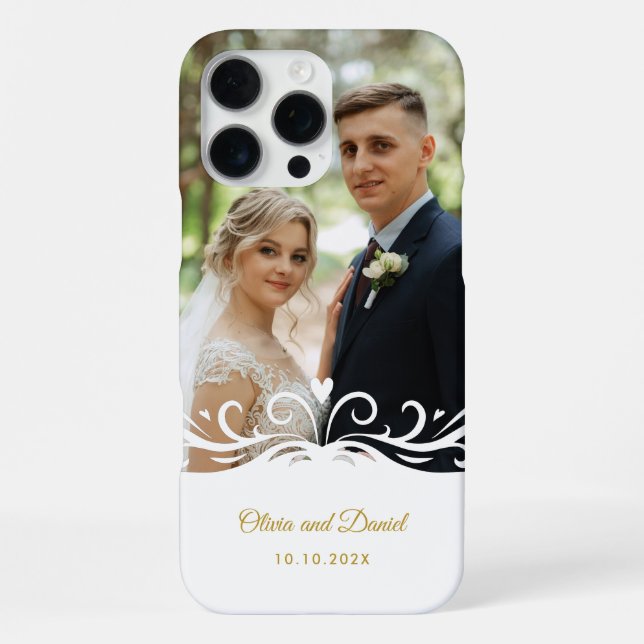 Funda Para iPhone Wedding Themed Photo and Personalized Wedding Gift (Reverso )