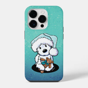 Funda Para iPhone 14 Pro Westie y oso de Navidad