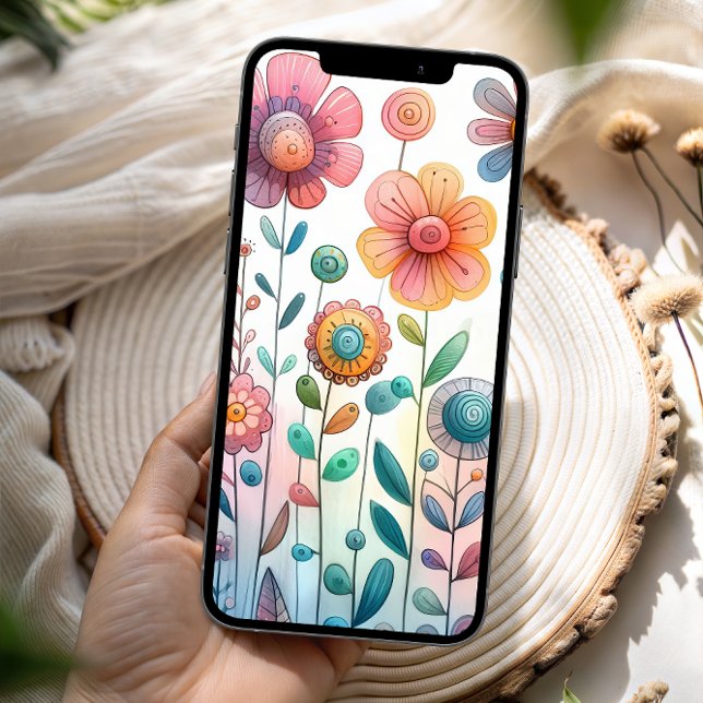 Funda Para iPhone Whimisical Colorful Wildflowers | Phone Case (Subido por el creador)