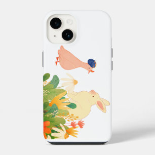 Funda Para iPhone 14 Whimsical Bunny & Bird in Bloom - Cuidada Primaver