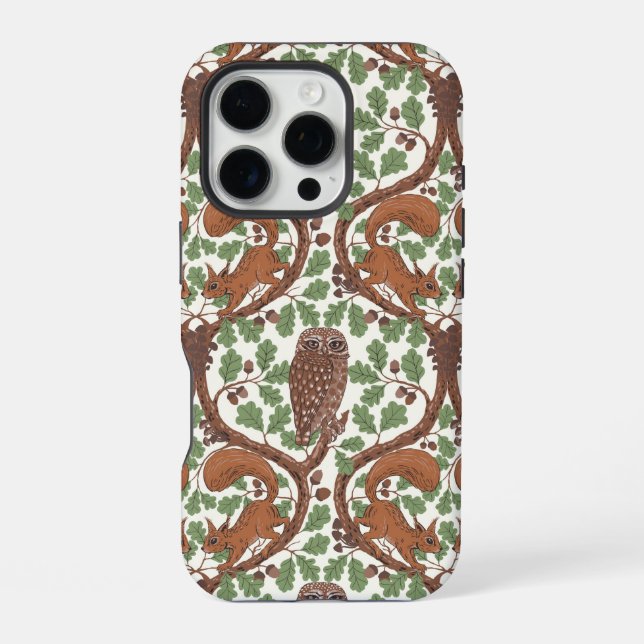 Funda Para iPhone Whispers/Owls y Squirrels en roble/mo (Reverso )