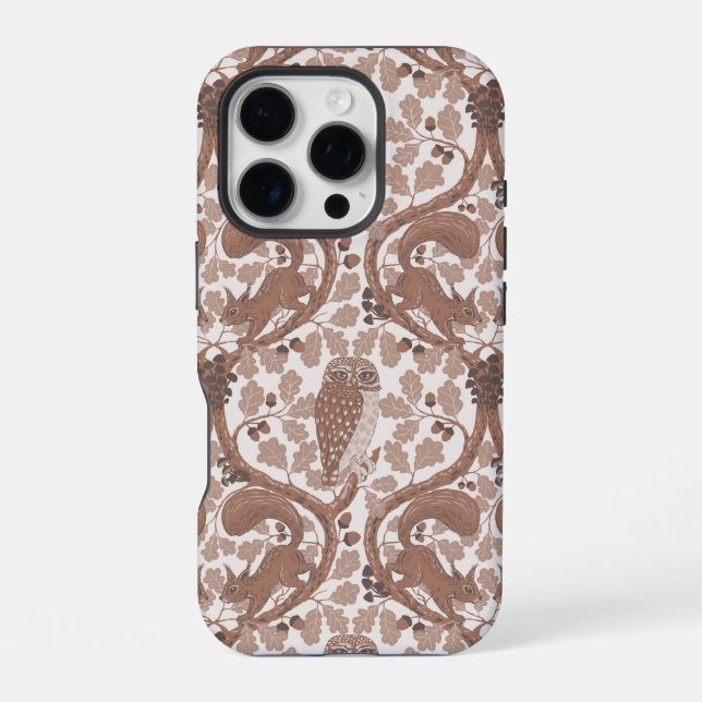 Funda Para iPhone Whispers/Owls y Squirrels en roble/mo (Reverso )