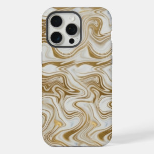 White Marble & Liquid Gold Luxury Phone Case