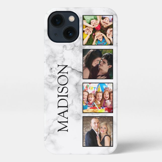 Funda Para iPhone White Marble Stone Pattern (Reverso )