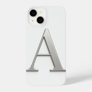 Funda Para iPhone 14 White Phone Case with Silver Letter Trendy