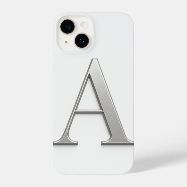 Funda Para iPhone White Phone Case with Silver Letter Trendy (Reverso )