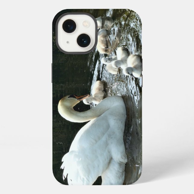 Funda Para iPhone White Swan with Chicks (Reverso )