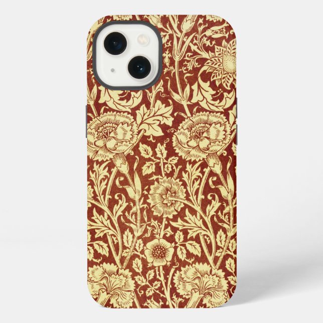 Funda Para iPhone William Morris Clavel Rojo y Blanco (Reverso )