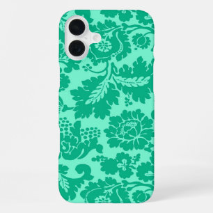 Funda Para iPhone 16 Plus William Morris Floral Damask, Turquesa y Aqua