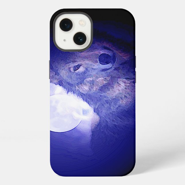 Funda Para iPhone Wolf & Blue Night (Reverso )