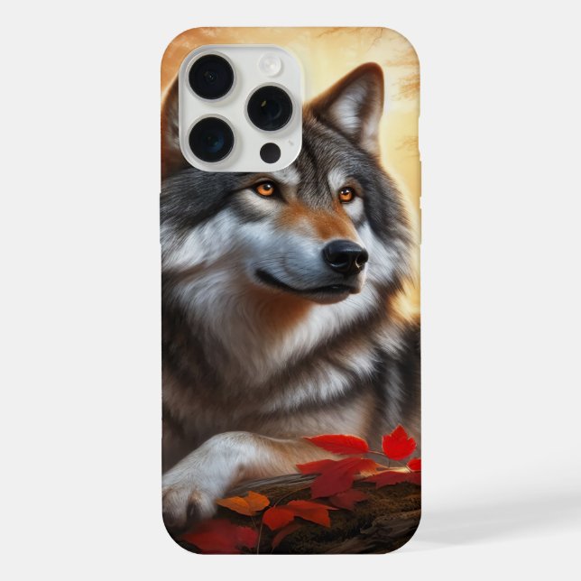 Funda Para iPhone Wolf Solitude en medio de la naturaleza (Reverso )