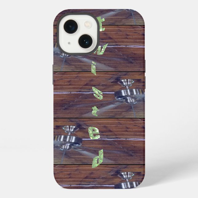 Funda Para iPhone Wood Ceiling, Chrome Fans (Reverso )