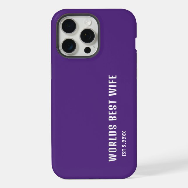 Funda Para iPhone Worlds Best Wife Elegant Purple &White   (Reverso )