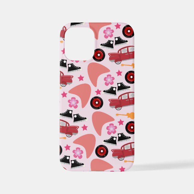 Funda Para iPhone Wow Fun Pink Fifty Flashback Retro Patrón (Reverso )