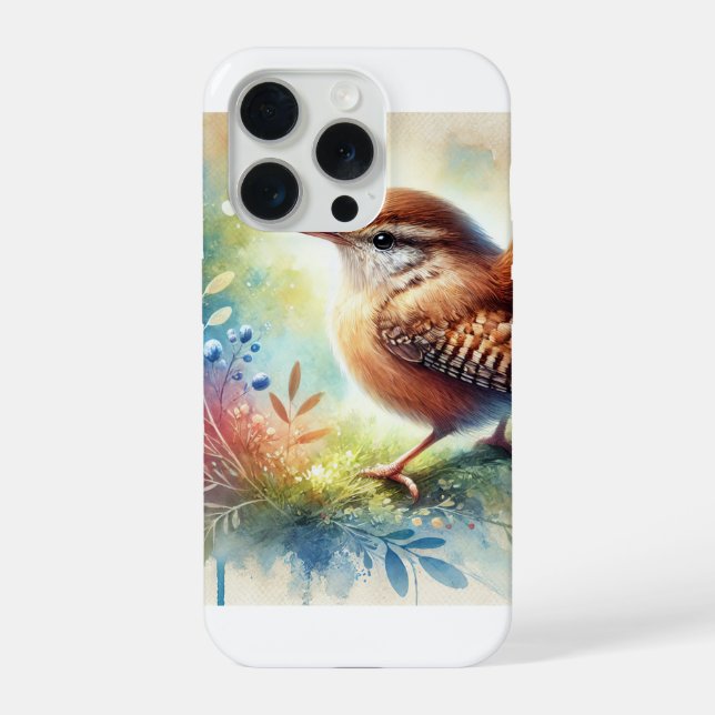Funda Para iPhone Wren in a peaceful garden 201024AREF121 - Watercol (Reverso )