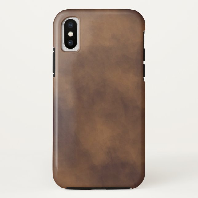 Funda para iPhone X con aspecto de cuero marrón (Reverso)
