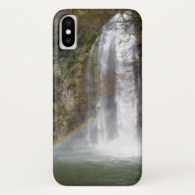 Funda para iPhone X con cascada y arcoiris (Reverso)